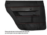 RED STITCH 2X REAR FULL DOOR CARDS LEATHER SKIN COVERS FITS ROVER SD1 MADE IN UK
