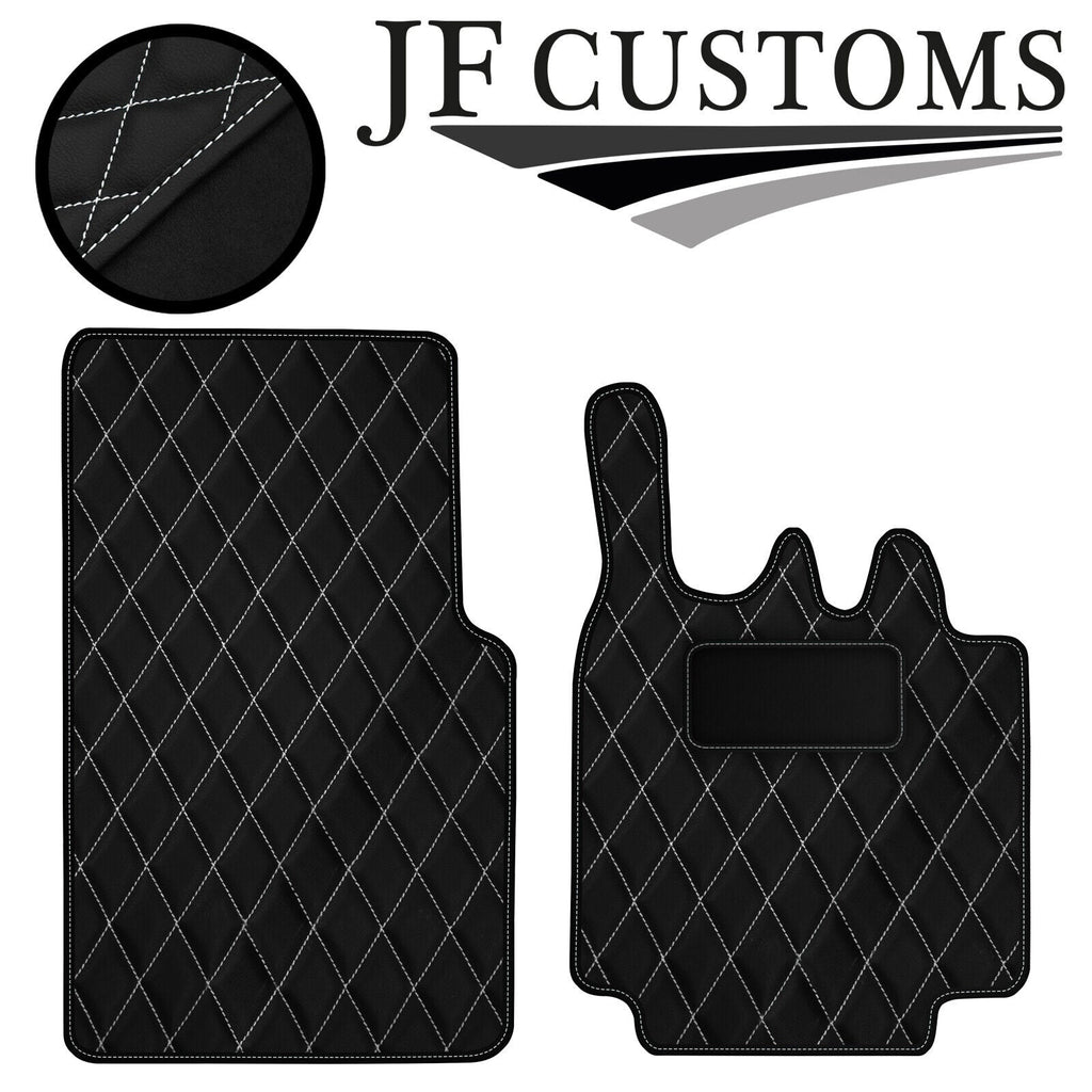 WHITE DIAMOND VINYL 2X TAILORED FLOOR CARPETS FOR SMART FORTWO 450 03-07 JF1