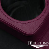 BURGUNDY LEATHER COVERED CONSOLE CUP HOLDER TRIM FOR MERCEDES W126 S CLASS 79-91