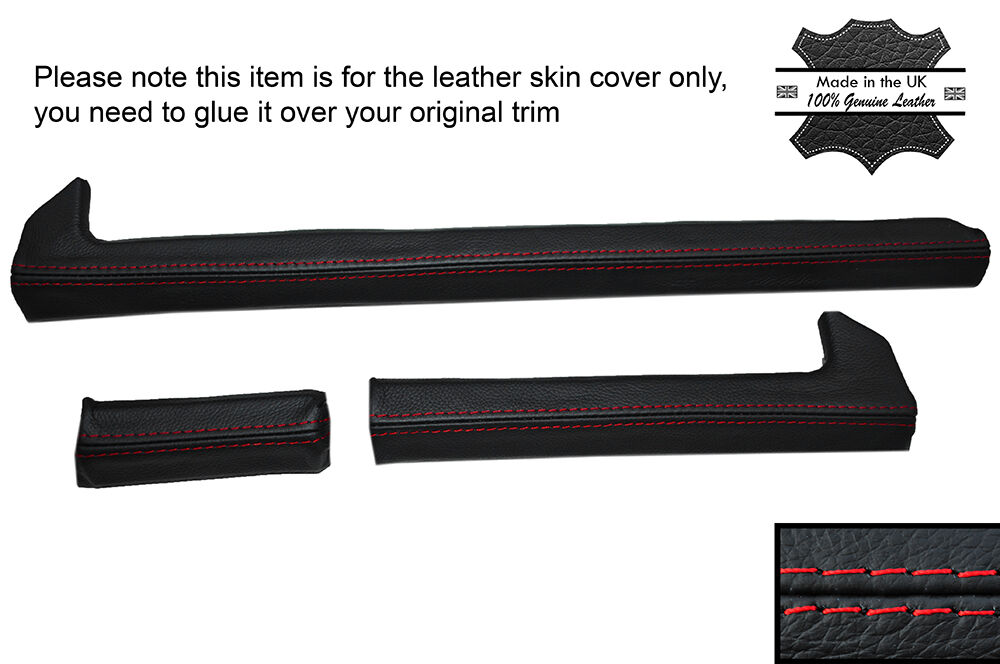 RED STICH 3X DASH DASHBOARD TRIM LEATHER SKIN COVERS FITS ALFA ROMEO GTV GTV6