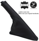 BLACK STITCH TOP GRAIN LEATHER SLIM HANDBRAKE GAITER FITS FIAT 500 2007-2017