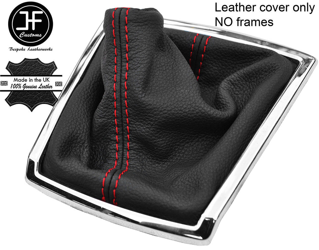 RED STITCH TOP GRAIN LEATHER GEAR GAITER FITS TOYOTA COROLLA VERSO 2004-2009