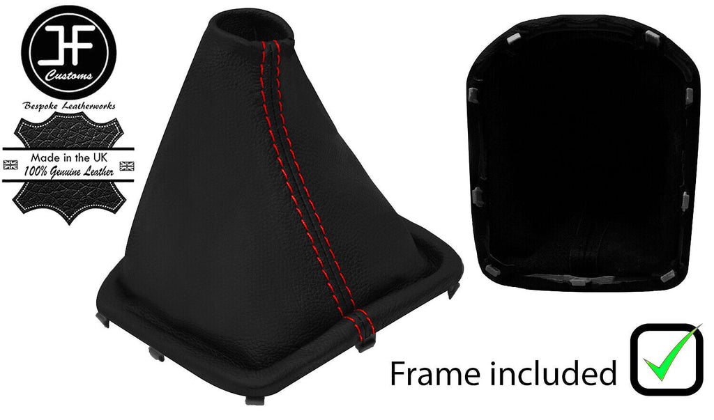RED STITCH LEATHER MANUAL GEAR GAITER + FRAME FOR RENAULT TALISMAN 15-20