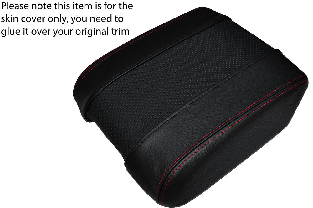 RED STICH LEATHER & PERFORATED SKIN ARMREST COVER FITS RANGE ROVER VOGUE L322