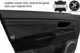 BLACK STITCH 2X FRONT DOOR CARD TRIM LEATHER COVERS FITS MAZDA 3 03-09 5 DOOR