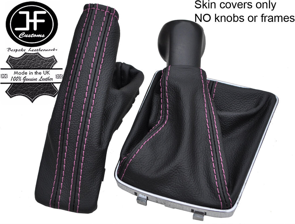 PINK STITCH TOP GRAIN LEATHER GAITER SET FITS VAUXHALL OPEL ASTRA MK5 H 04-09