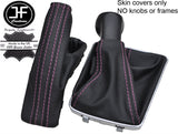 PINK STITCH TOP GRAIN LEATHER GAITER SET FITS VAUXHALL OPEL ASTRA MK5 H 04-09