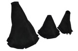 FITS LAND ROVER DISCOVERY GEAR HANDBRAKE HI LOW GAITER SUEDE BLACK DOUBLE STITCH