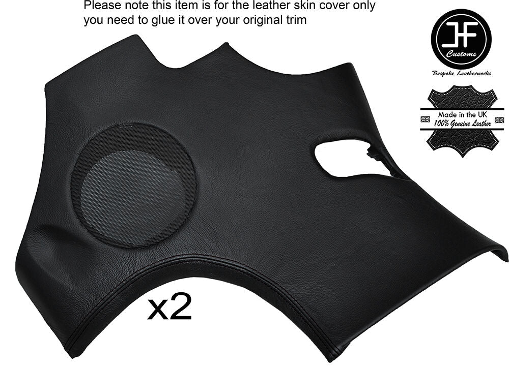 BLACK STITCH 2X REAR SIDE SPEAKER PANEL LEATHER COVERS FITS CORVETTE C6 05-13