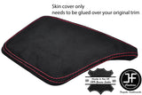 RED STITCHING REAL SUEDE ARMREST COVER FITS VOLVO XC90 2015-2018 CUSTOM NEW