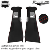 RED STITCH 2X B PILLAR LEATHER SKIN COVERS FOR PORSCHE CAYENNE 92A 958 10-17