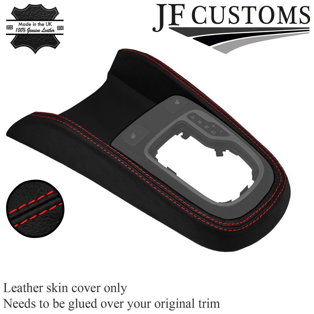 RED STITCH LEATHER AUTOMATIC GEAR SURROUND COVER FOR KIA SOUL 2009-2013