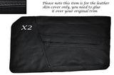 BLACK STITCH 2X DOOR CARD LEATHER SKIN COVERS FITS TRIUMPH TR6 1969-1976