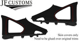 RED STITCH 2X REAR WINDOW PANEL LUXE SUEDE COVERS FOR TOYOTA SUPRA MK4 JF1