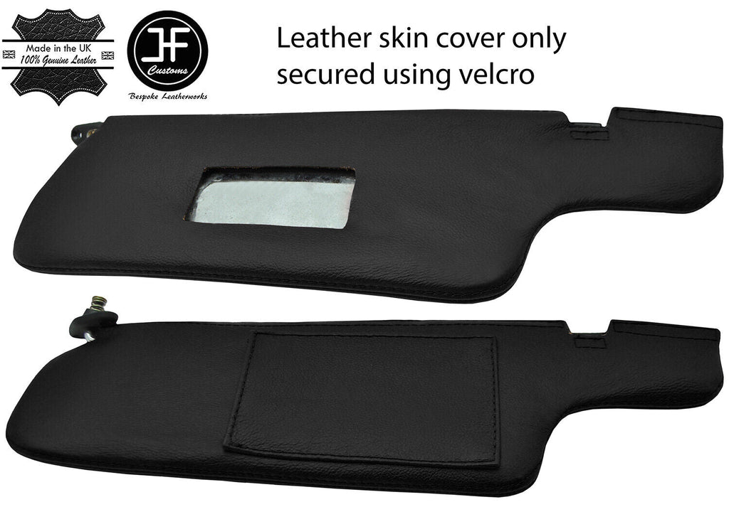 BLACK REAL LEATHER 2X SUN VISORS COVERS FITS NISSAN 300ZX Z31 1984-1989