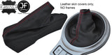 RED STITCH TOP GRAIN REAL LEATHER GAITER SET FOR TOYOTA GT86 SUBARU BRZ 12-17
