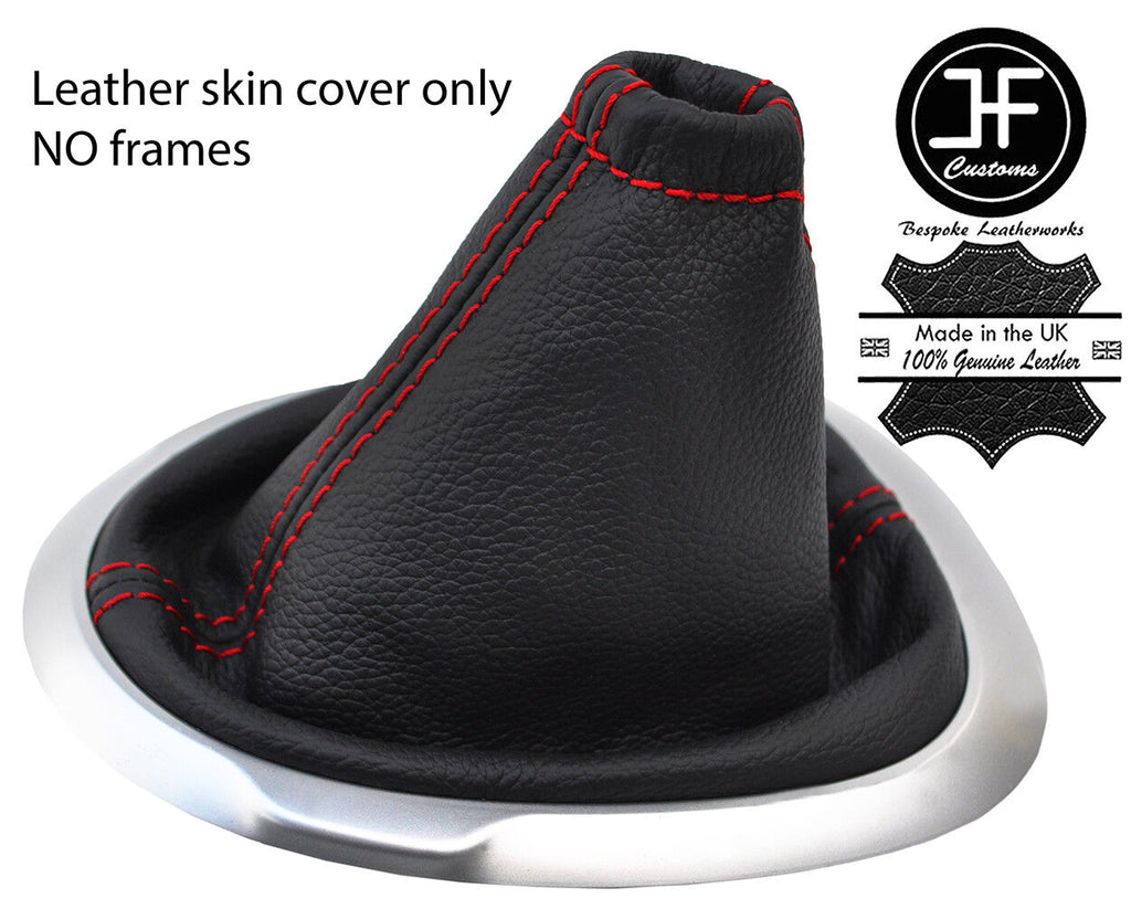 RED STITCHING TOP GRAIN REAL LEATHER MANUAL GEAR GAITER FITS JUKE 2010-2016