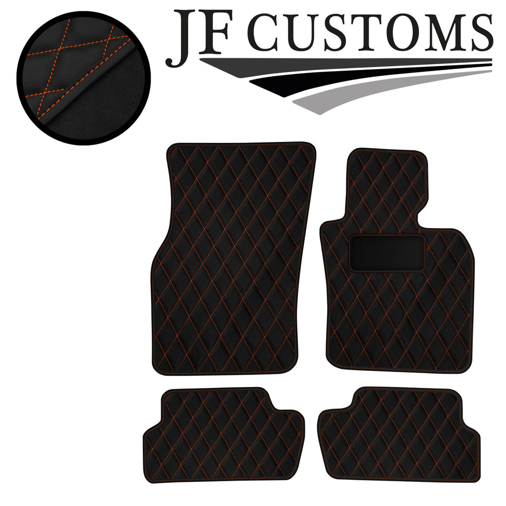 ORANGE DIAMOND STITCH VINYL 4X TAILORED FLOOR CARPETS FOR BMW MINI F56 13-21 JF1