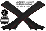 RED STITCH 2X A POST PILLAR LEATHER COVERS FITS BMW X6 E71 2007-2014 CUSTOM NEW