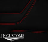 RED STITCH LEATHER 2X FRONT DOOR CARD COVERS FITS MERCEDES SL C107 R107 85-89