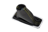 FITS VAUXHALL OPEL CORSA D yellow stitch AUTOMATIC LEATHER GEAR GAITER