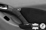 BLACK STITCH 2X FRONT DOOR HANDLE LEATHER COVERS FITS TOYOTA CELICA MK7 99-05