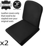 BLACK STITCH 2X REAR SEAT LEATHER COVERS FITS DEFENDER 90 110 1983-06 STYLE 2