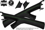 GREEN STITCH 2X A PILLAR LEATHER COVERS FITS VW VOLKSWAGEN CADDY MK3 2K 05-15