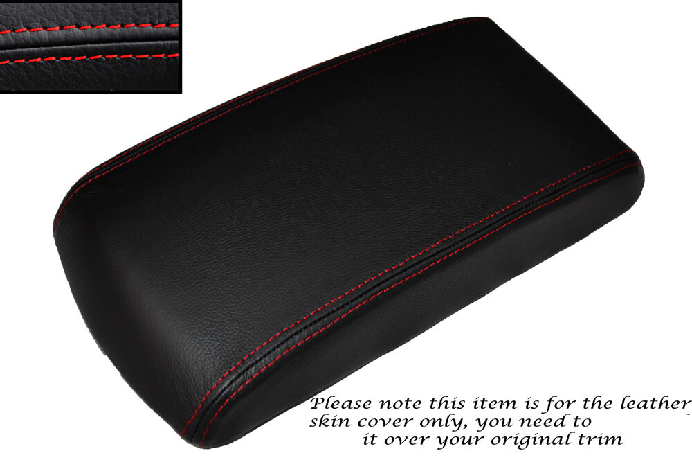 RED STITCH LEATHER ARMREST SKIN COVER FITS CITROEN C5 2008-2013 CUSTOM NEW
