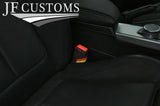 RED STITCH GERMAN STRIPES 2X SEAT BELT LONG COVERS FOR AUDI ETRON E TRON 18-21