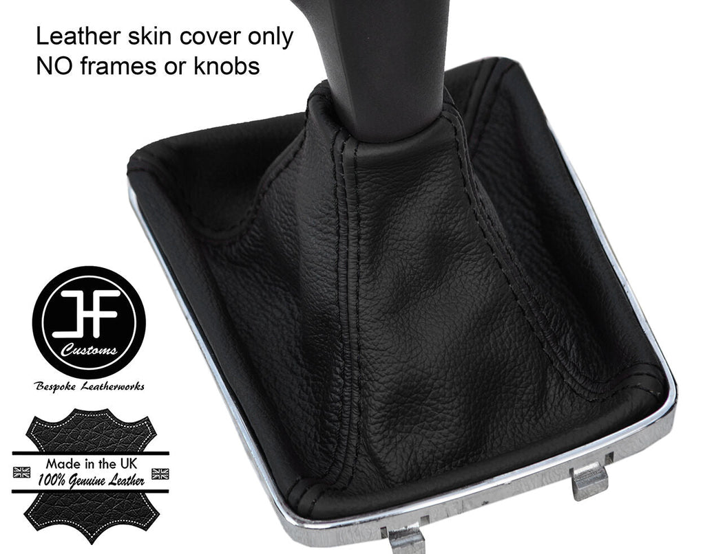 BLACK & BLACK TOP GRAIN LEATHER GEAR GAITER FOR VAUXHALL OPEL ASTRA MK5 H 04-09