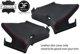RED STITCH 2X REAR SIDE PANEL TRIM REAL LEATHER COVERS FOR VW GOLF MK1 CABRIO
