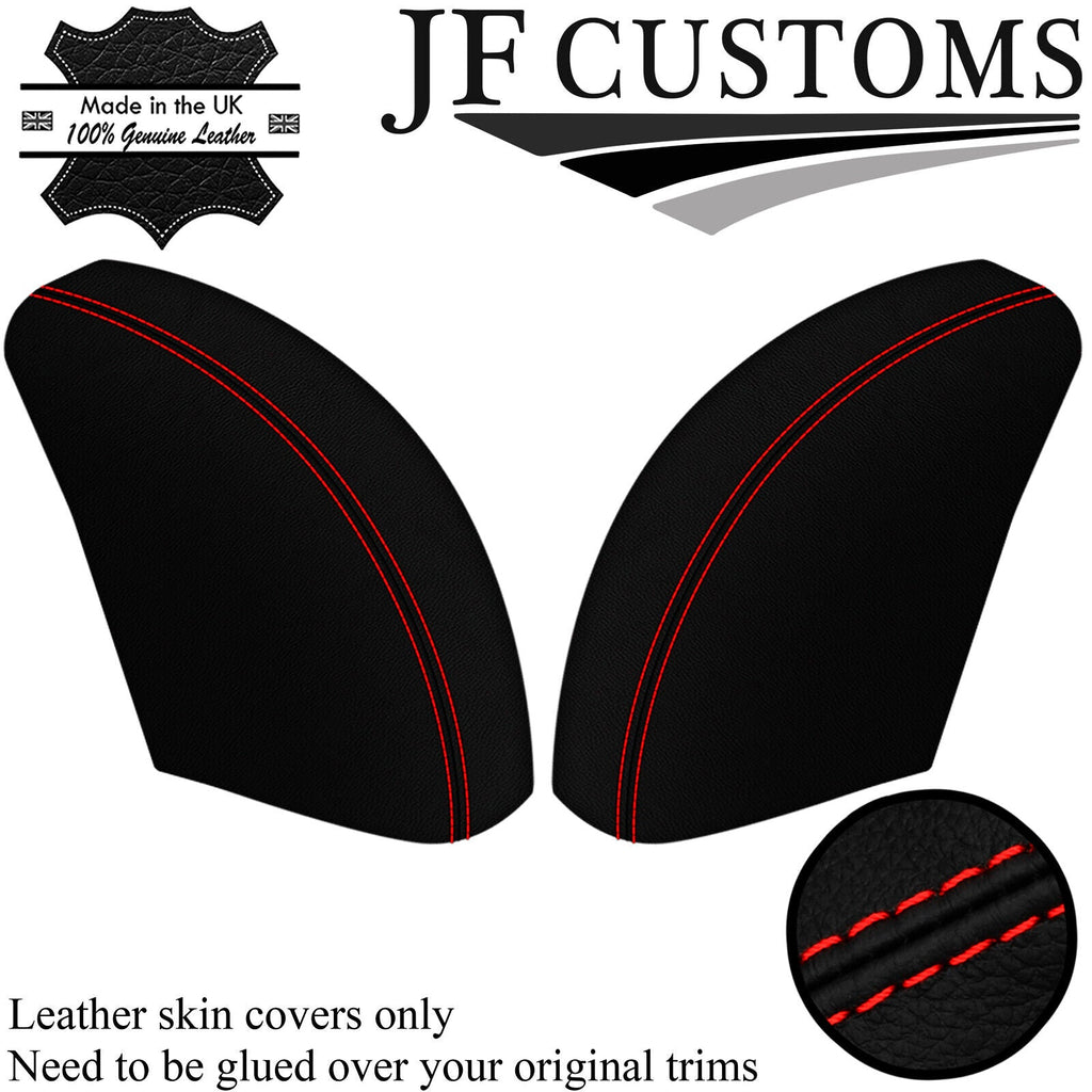 RED STITCH ITALIAN LEATHER 2X REAR QUARTER TRIM COVERS FOR DATSUN 510 1600 67-73