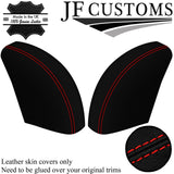 RED STITCH ITALIAN LEATHER 2X REAR QUARTER TRIM COVERS FOR DATSUN 510 1600 67-73