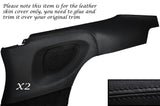 BLACK STITCH 2X REAR DOOR CARD PANEL SKIN COVERS FITS PORSCHE CARRERA 997 04-11