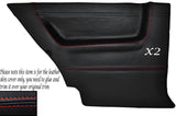 RED STITCH 2X REAR DOOR CARD SKIN COVERS FITS VW GOLF MK2 JETTA 83-92 3DR