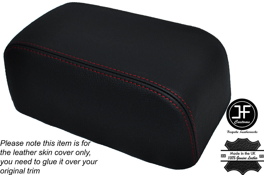 RED STITCHING LEATHER ARMREST LID SKIN COVER FITS NISSAN ALTIMA 1998-2001
