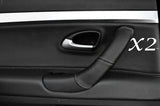 GREY STITCHING FITS SAAB 9-3 2004-2011 2X LEATHER REAR DOOR HANDLE COVERS