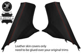 RED STITCH 2XREAR C PILLAR LEATHER COVER FOR MITSUBISHI LANCER EVO 10 X 08-16
