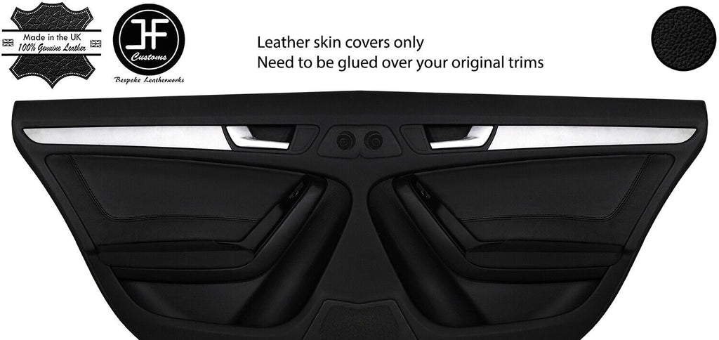 BLACK BLACK 2X REAR DOOR CARD TRIM LEATHER COVERS FOR AUDI A5 SPORTBACK 4 DOOR