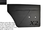 BLACK STITCH 2X REAR DOOR CARDS LEATHER  COVERS FITS ROVER P6 2000 2200 3500