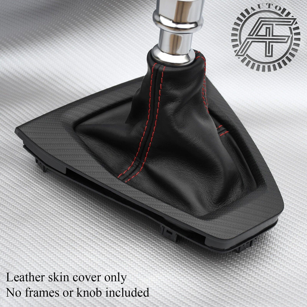 FITS FORD MUSTANG 2024+ RED STITCH NAPPA LEATHER MANUAL GEAR GAITER CUSTOM NEW