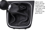 BLACK STITCHING FITS VW SCIROCCO 2008-2013+ LEATHER GEAR GAITER ONLY CUSTOM NEW