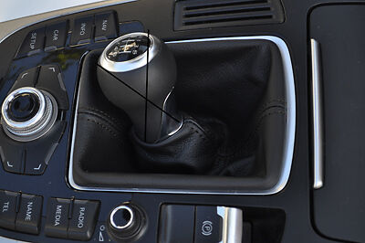FITS AUDI  A5 07+ BLACK LEATHER  GEAR GAITER black st CUSTOM NEW MADE IN UK