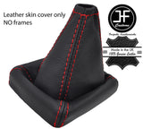 RED STITCHING TOP GRAIN REAL LEATHER GEAR GAITER FITS PEUGEOT 306 1993-2002