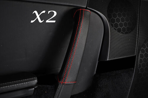 RED STITCH FITS PORSCHE CARRERA 997 2004-2011 2X DOOR HANDLE LEATHER COVERS