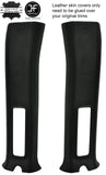 BLACK STITCH 2X UPPER B PILLAR LEATHER COVERS FITS JEEP WRANGLER JK 11-17 2DR