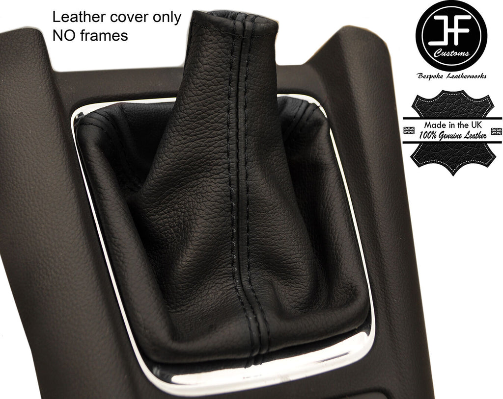 BLACK & BLACK LEATHER GEAR GAITER FITS VAUXHALL OPEL ZAFIRA C TOURER 2012-2017