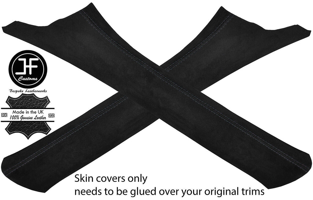 BLACK STITCH 2X A PILLAR REAL SUEDE COVERS FOR MERCEDES GL CLASS X166 2012-2018