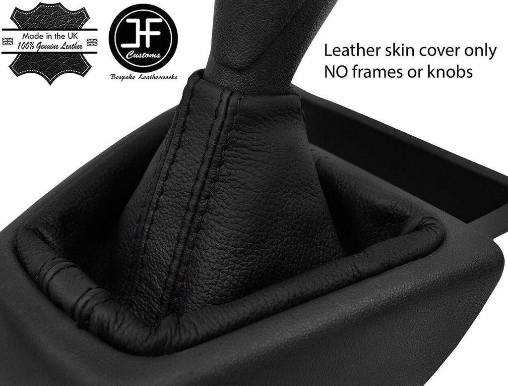 BLACK & BLACK STRIPE LEATHER MANUAL GEAR GAITER FOR PEUGEOT BIPPER 2008-2017